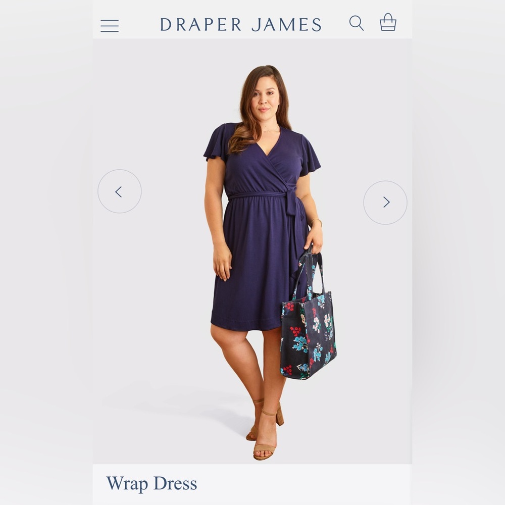 NWT Draper James Dress 2x Wrap Dress 2xl Navy